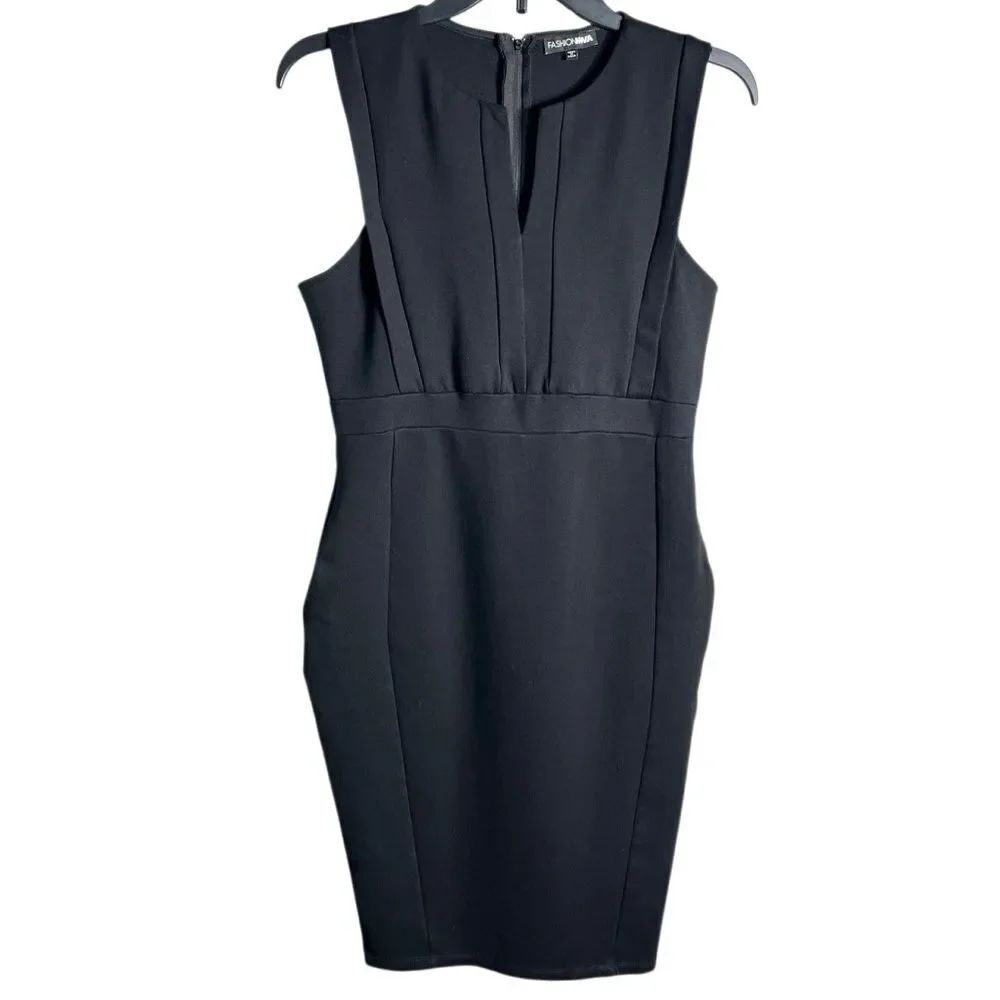 Fashion Nova Body Sculpting MIDI Dress Black Size XL